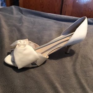Ivory satin kitten heels.  Size 9.5